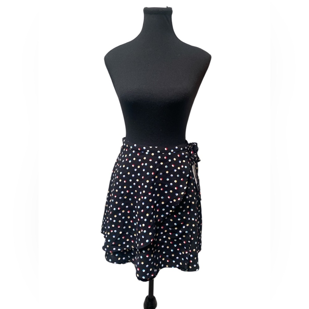 Volcom Black Polka Dot Mini Skirt NWT S